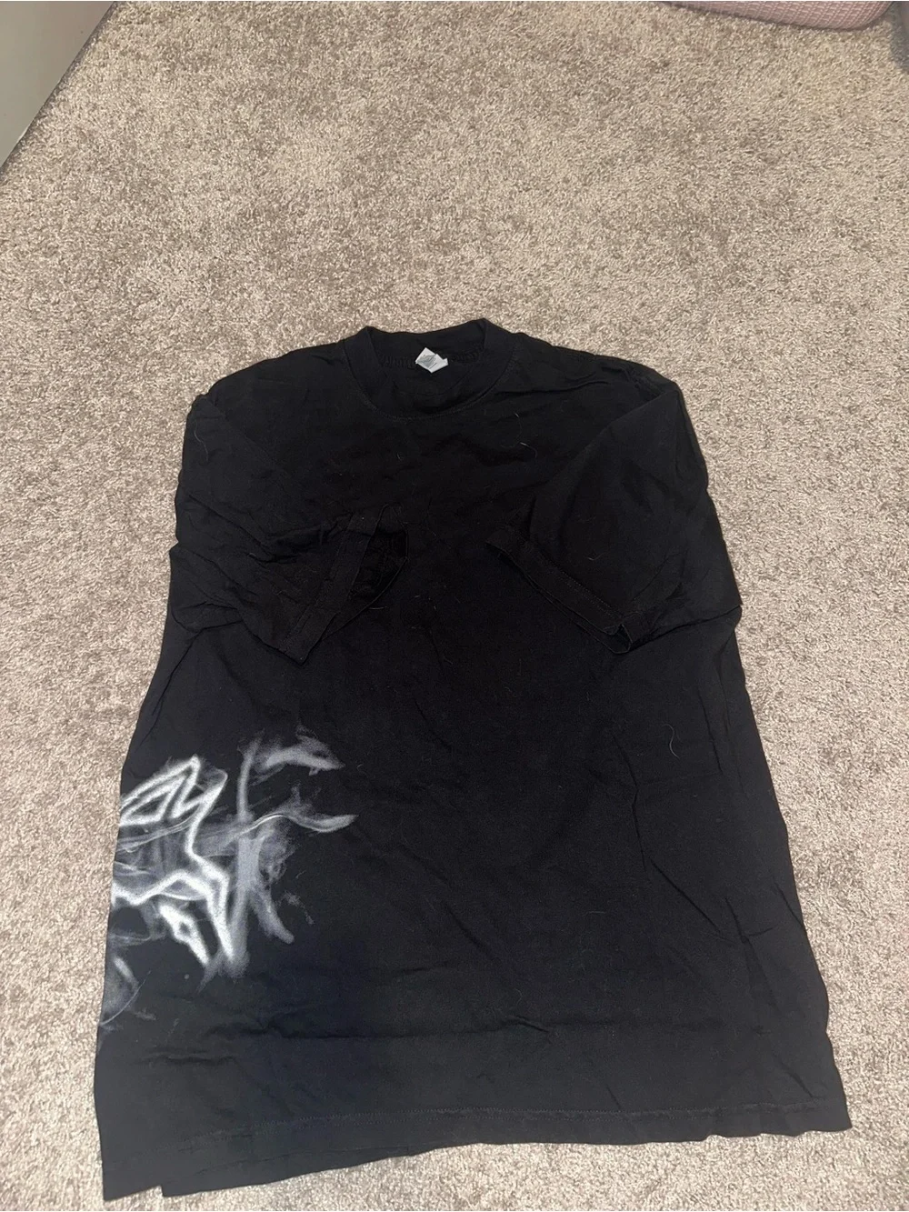 Alphalete Black Graphic Tee with White Smoke Design